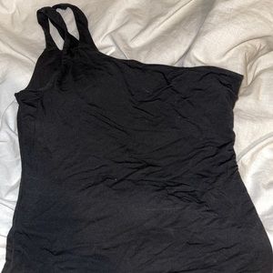 black one shoulder top